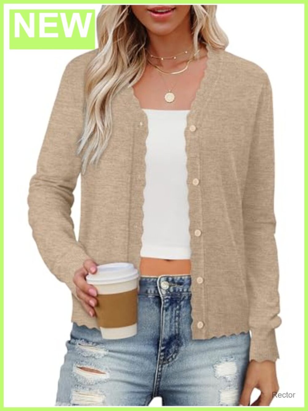 Women's V-Neck Button Down Cardigan Lightweight Long Sleeve Fall Sweater